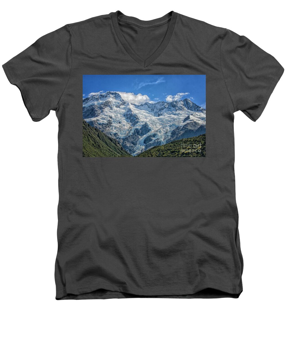 New Zealand Men's V-Neck T-Shirt featuring the photograph Mount Cook by Patricia Hofmeester