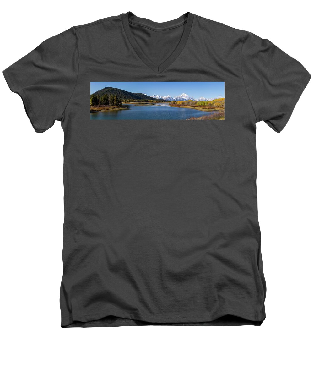 Ynp 2019 Men's V-Neck T-Shirt featuring the photograph Oxbow Bend #1 by Kevin Dietrich