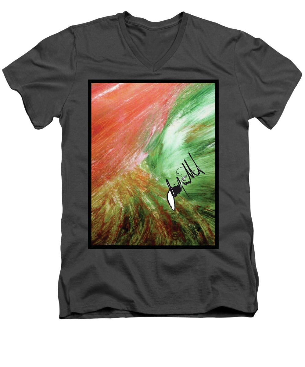  Men's V-Neck T-Shirt featuring the digital art Shower #1 by Jimmy Williams