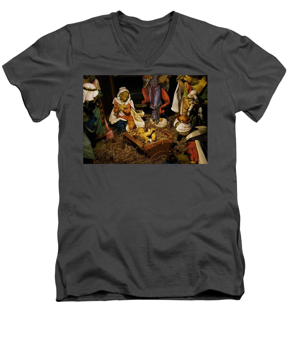  Men's V-Neck T-Shirt featuring the photograph The Nativity #1 by Jack Wilson