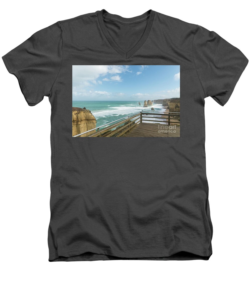 Australia Men's V-Neck T-Shirt featuring the photograph Twelve Apostles Sea Rocks #1 by Didier Marti