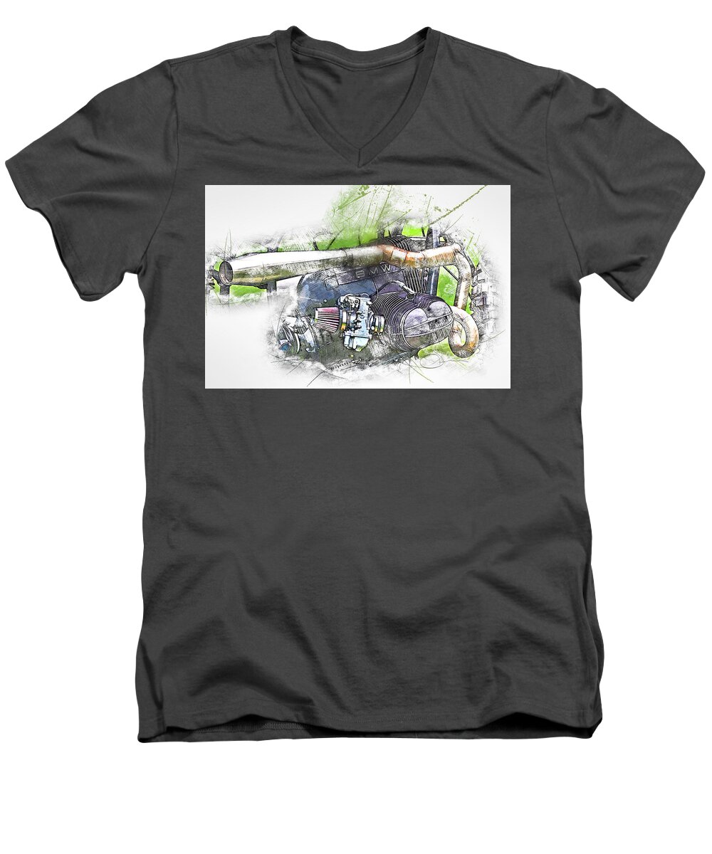 Motorcycle Men's V-Neck T-Shirt featuring the digital art BMW Cycle by Rob Smith's