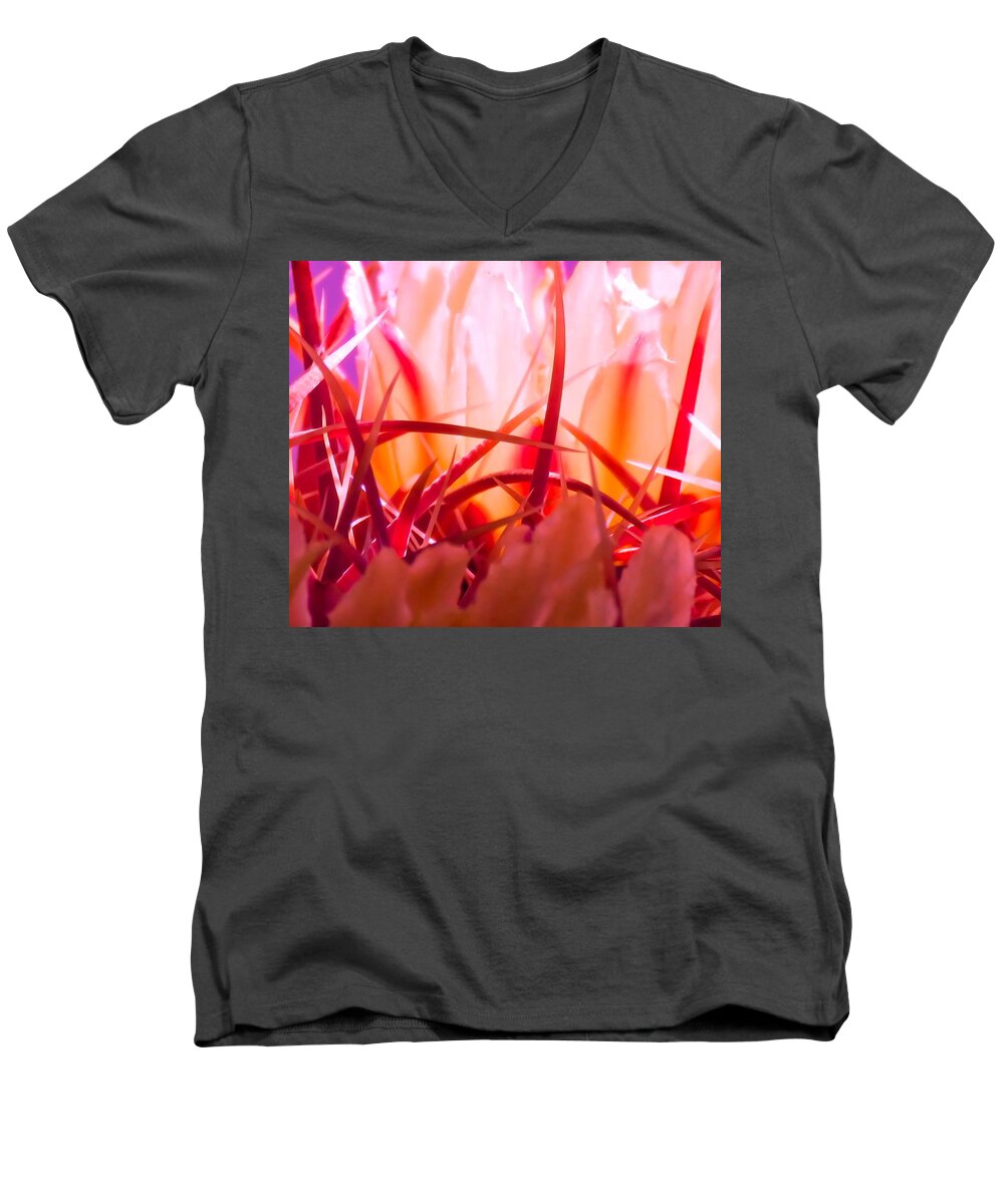 Arizona Men's V-Neck T-Shirt featuring the photograph Cactus Cathedral by Judy Kennedy