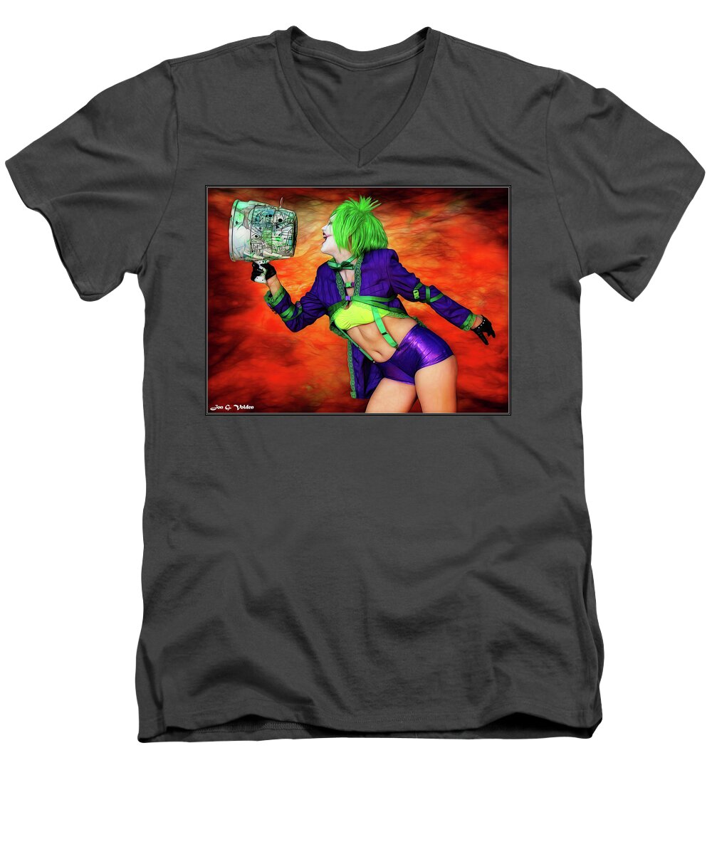 Joker Men's V-Neck T-Shirt featuring the photograph Can You Hear Me Now by Jon Volden