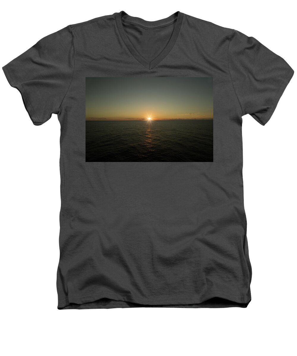 Caribbean Sunset Men's V-Neck T-Shirt featuring the photograph Caribbean Sunset by Pheasant Run Gallery
