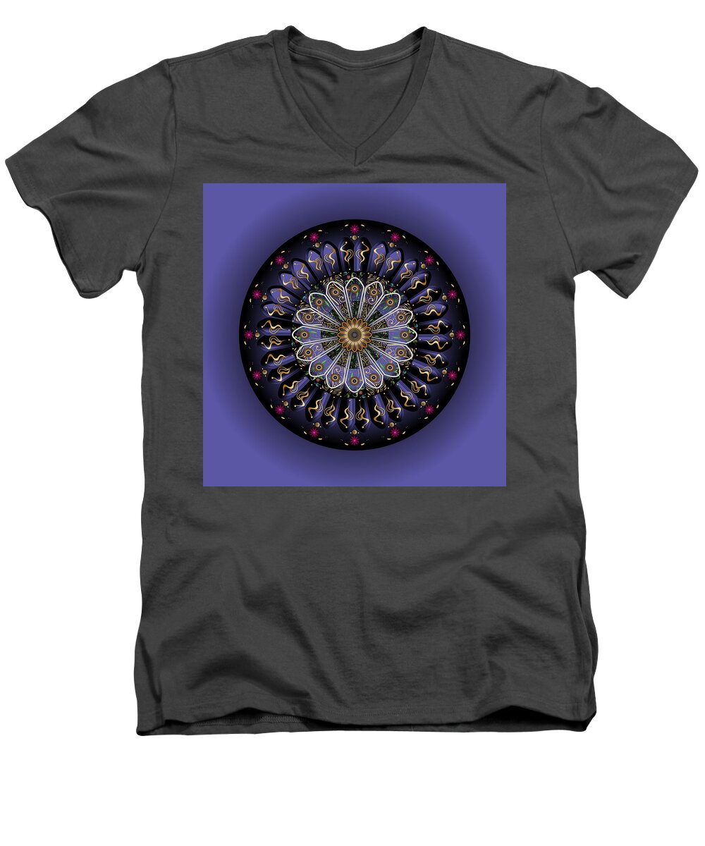 Mandala Men's V-Neck T-Shirt featuring the digital art Circulosity No 3446 by Alan Bennington