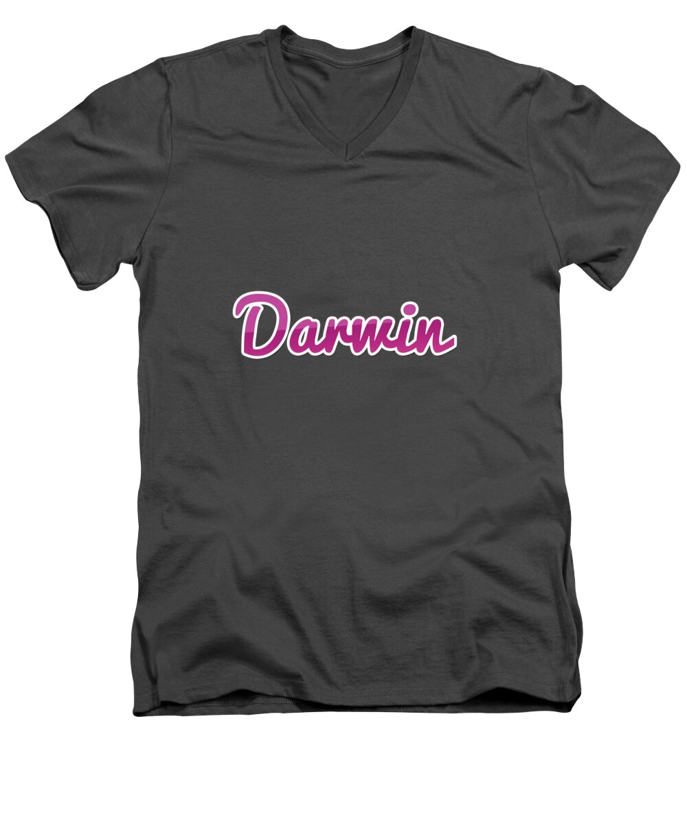Darwin Men's V-Neck T-Shirt featuring the digital art Darwin #Darwin by TintoDesigns