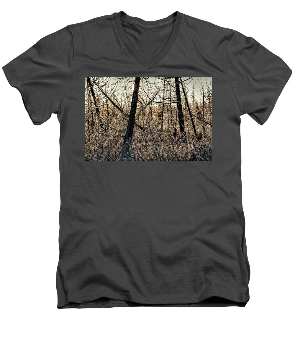 Canada Men's V-Neck T-Shirt featuring the photograph Deep Frost by Doug Gibbons
