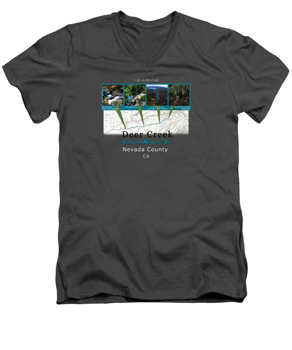 Deer Creek Men's V-Neck T-Shirt featuring the digital art Deer Creek Series Views by Lisa Redfern