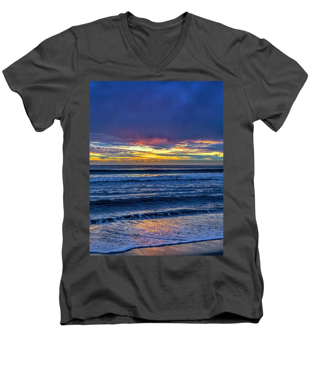 Sunset Men's V-Neck T-Shirt featuring the photograph Entering The Blue Hour by Gene Parks