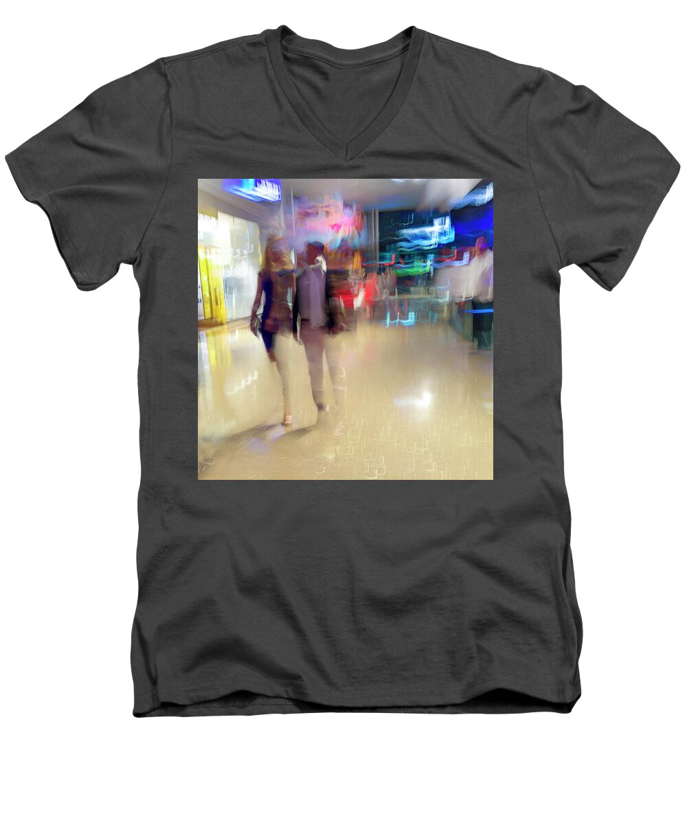Couple Men's V-Neck T-Shirt featuring the photograph Evening Stroll by Alex Lapidus