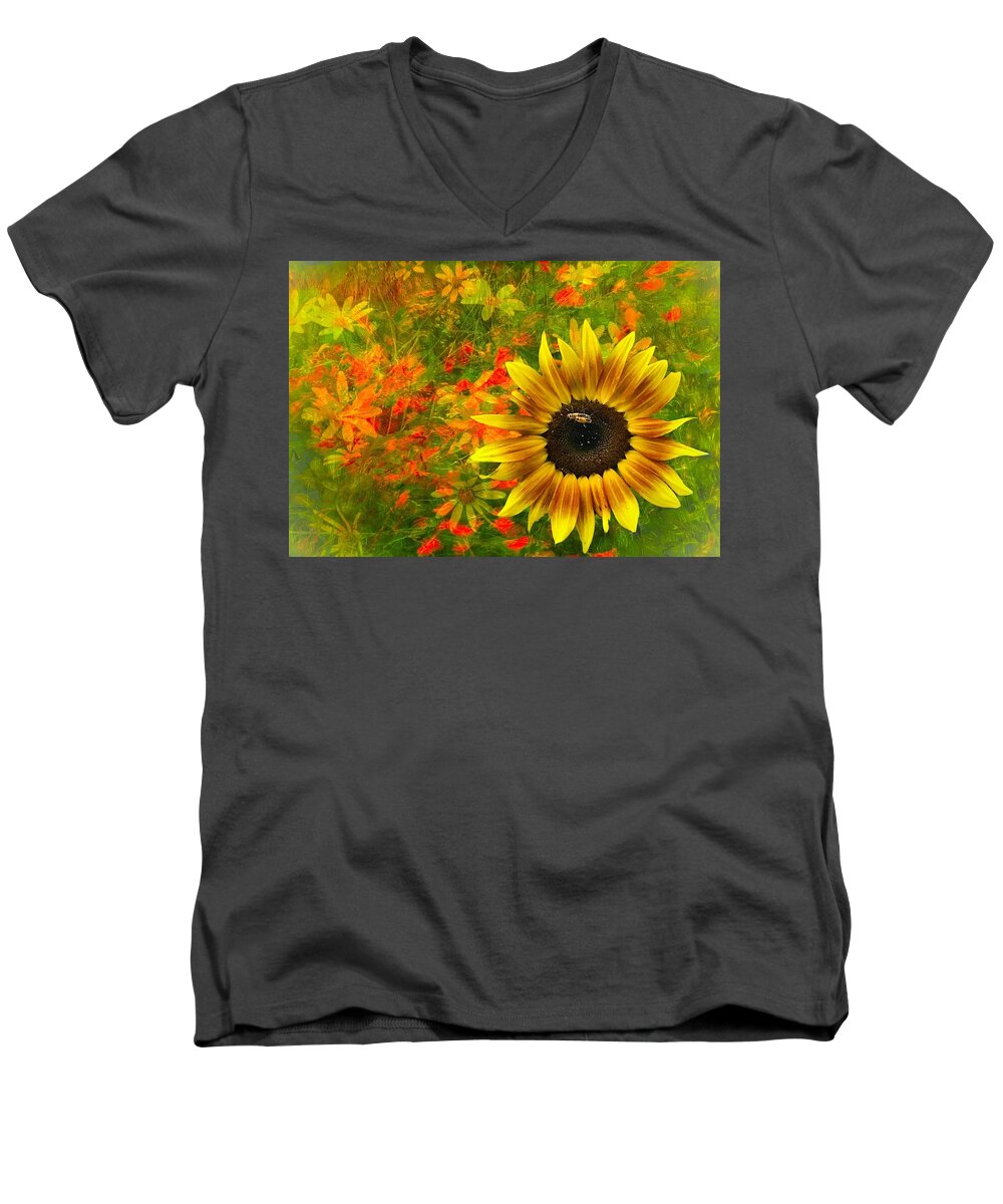  Men's V-Neck T-Shirt featuring the photograph Flower Explosion by Jack Wilson