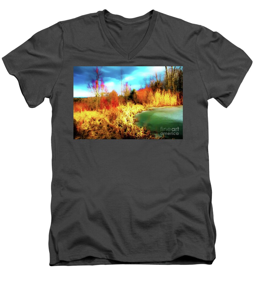 New Work Men's V-Neck T-Shirt featuring the photograph Frozen In Time by Phil Cappiali Jr