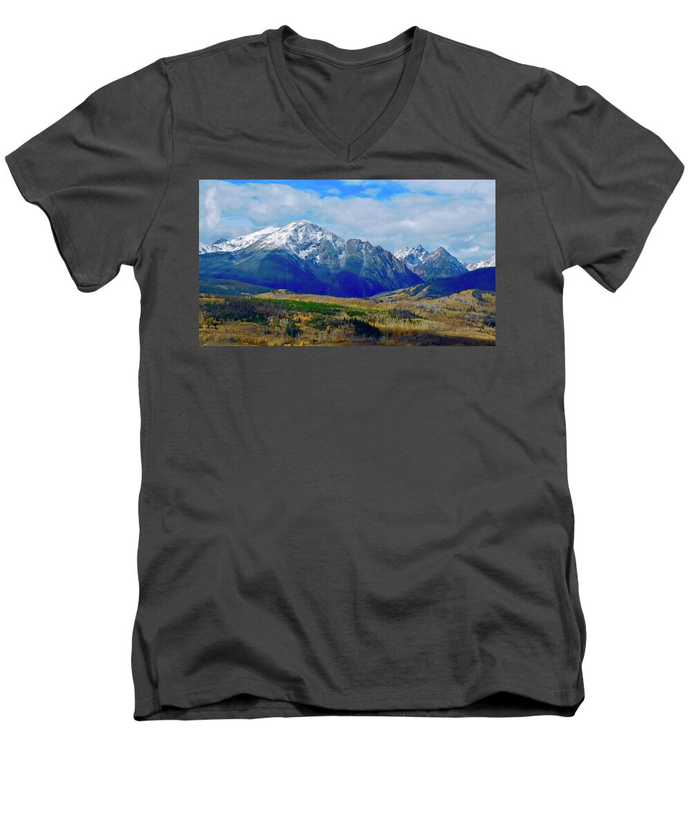 Gore Men's V-Neck T-Shirt featuring the photograph Gore Mountain Range by Dan Miller