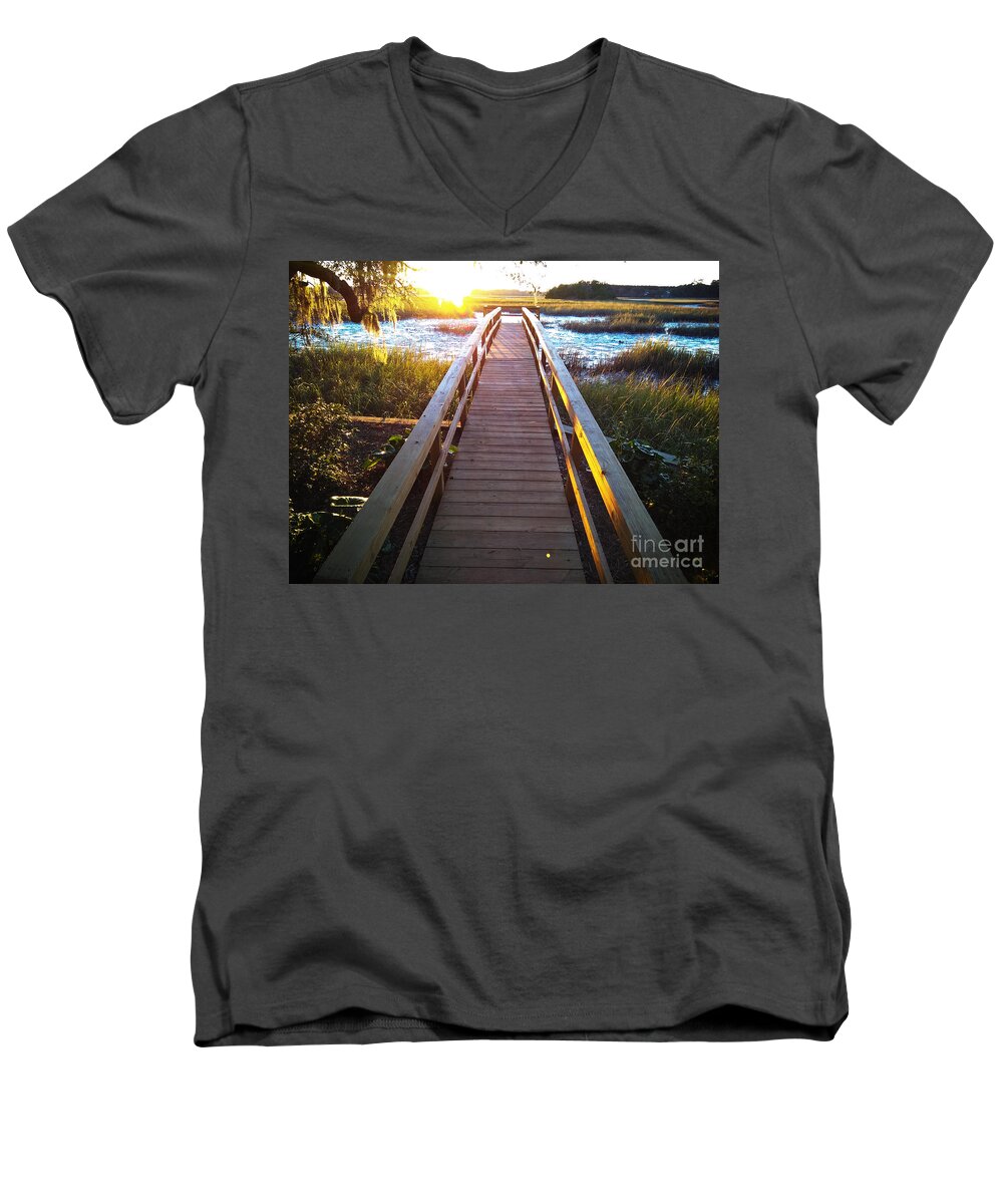 Johns Island Men's V-Neck T-Shirt featuring the photograph Lead Me To The Light by Robert Knight