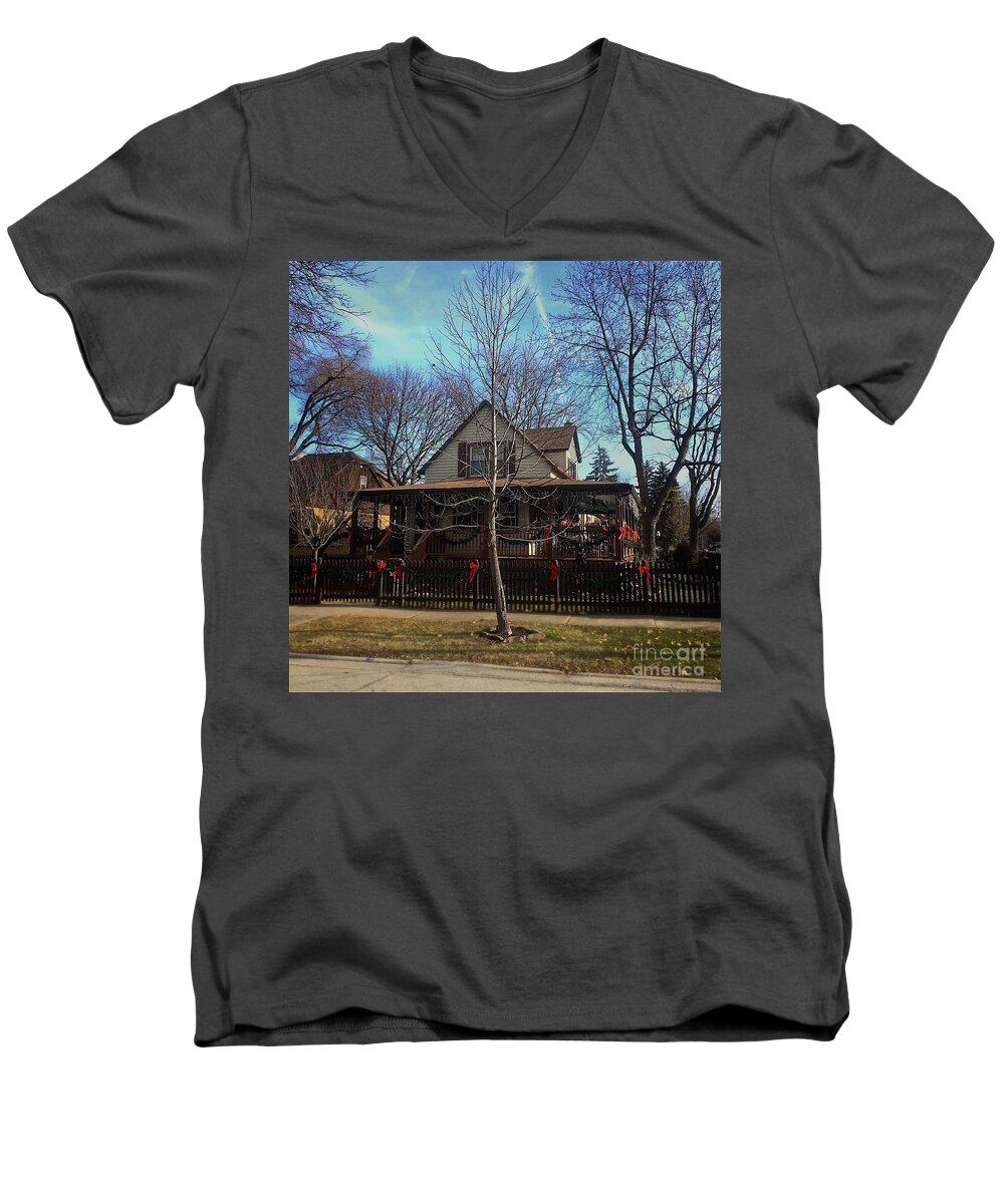 Documentary Men's V-Neck T-Shirt featuring the photograph Looking Like Christmas by Frank J Casella