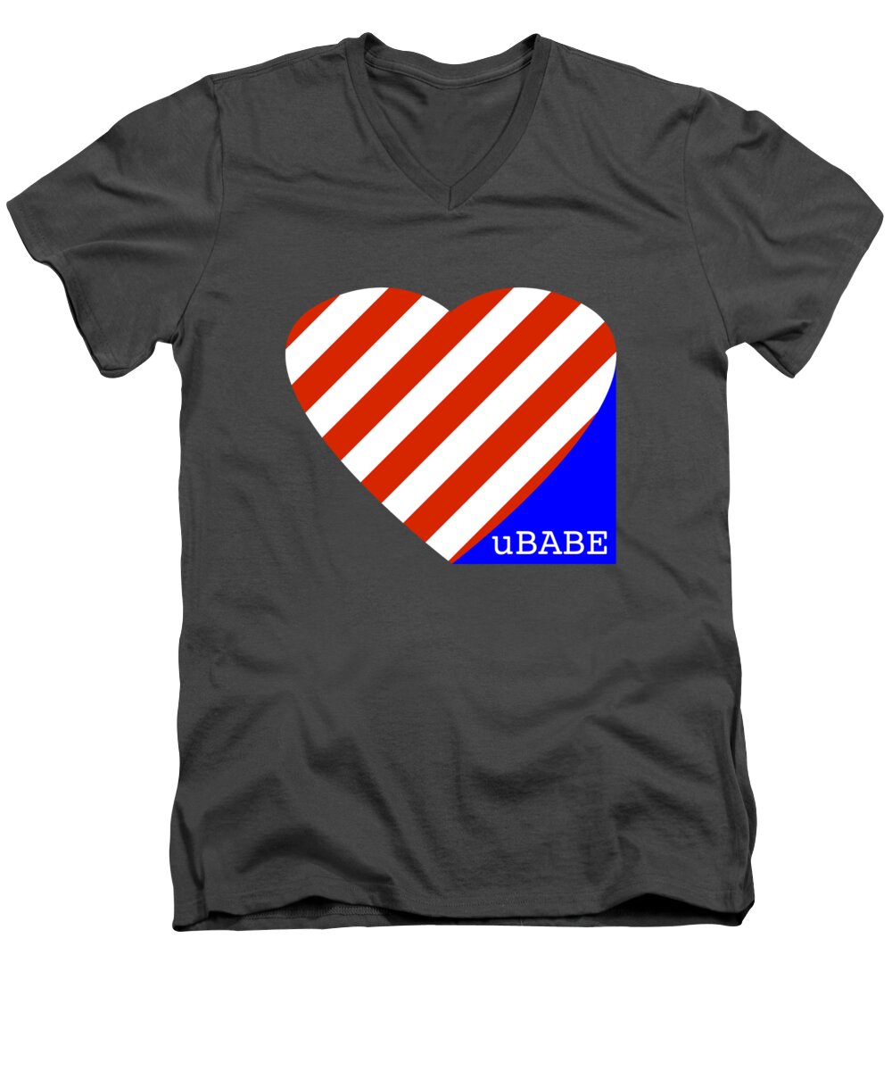 Love Ubabe America Men's V-Neck T-Shirt featuring the digital art Love Ubabe America by Ubabe Style