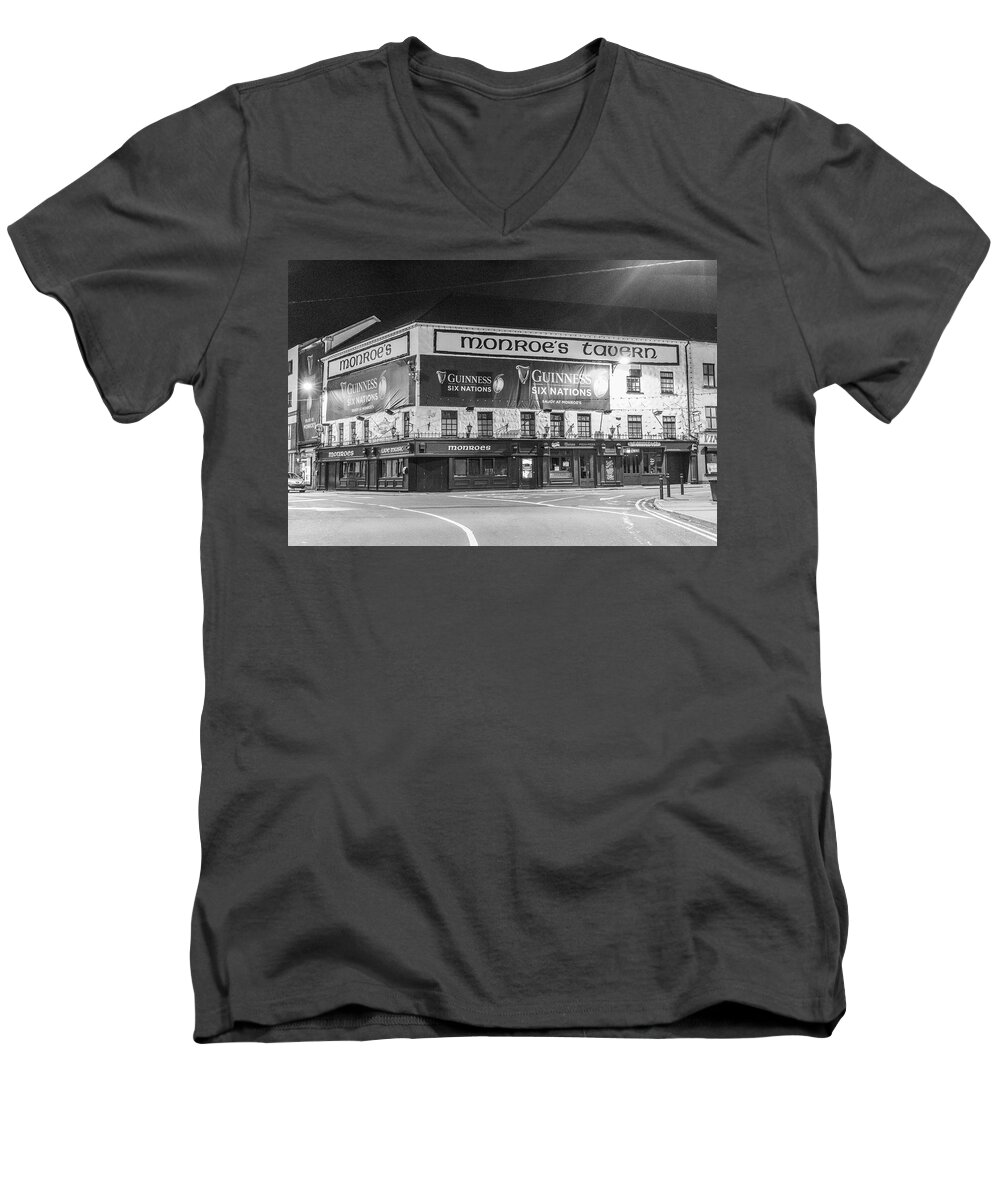 Canon Men's V-Neck T-Shirt featuring the photograph Monroe's Tavern Galway Ireland by John McGraw