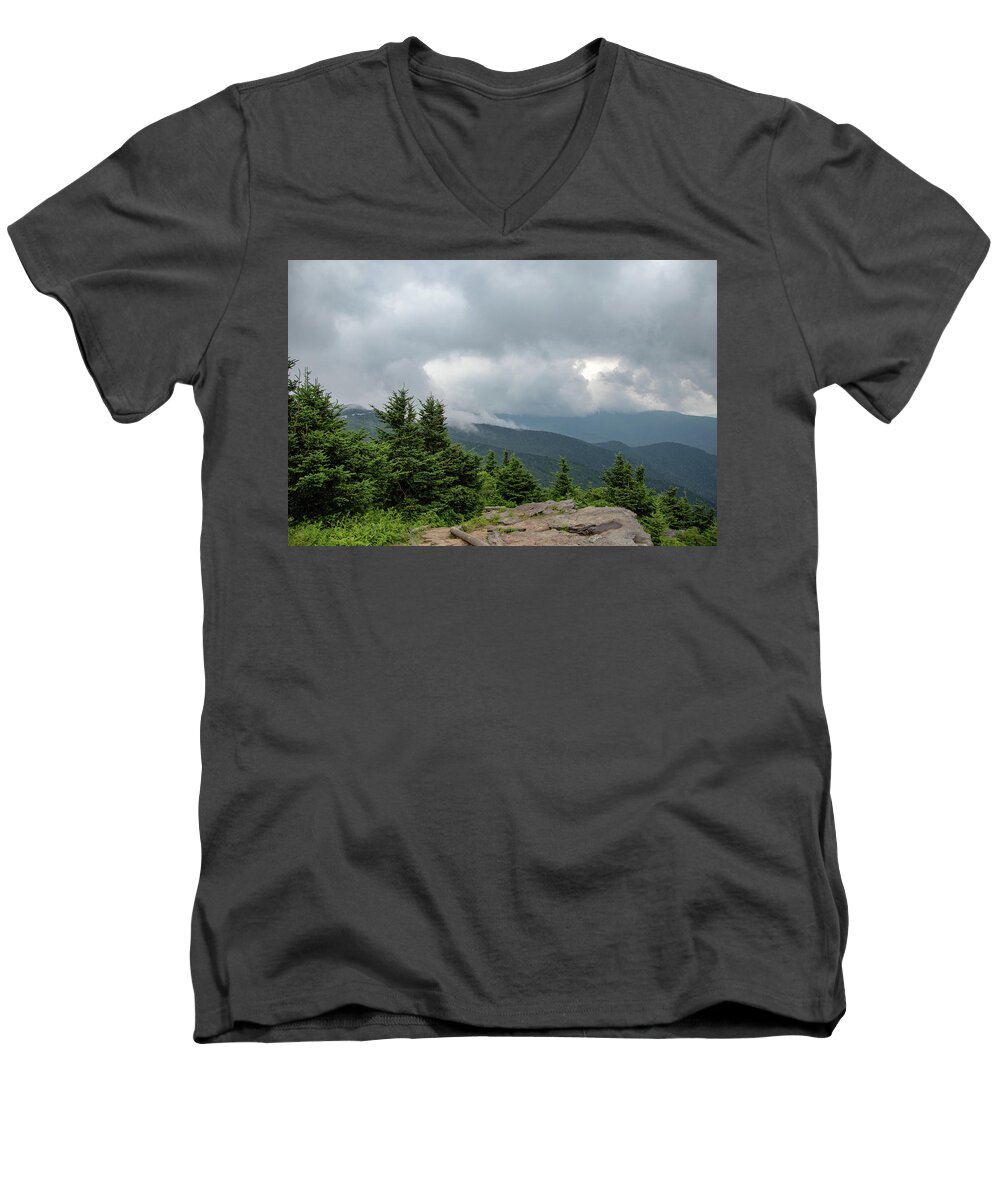Mt. Craig Men's V-Neck T-Shirt featuring the photograph Mt. Craig Overlook by Natural Vista Photo