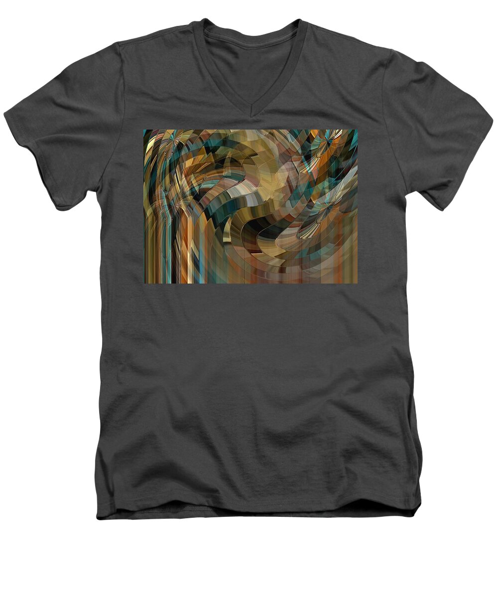 Glass Men's V-Neck T-Shirt featuring the digital art Mushrooms Forever by David Manlove