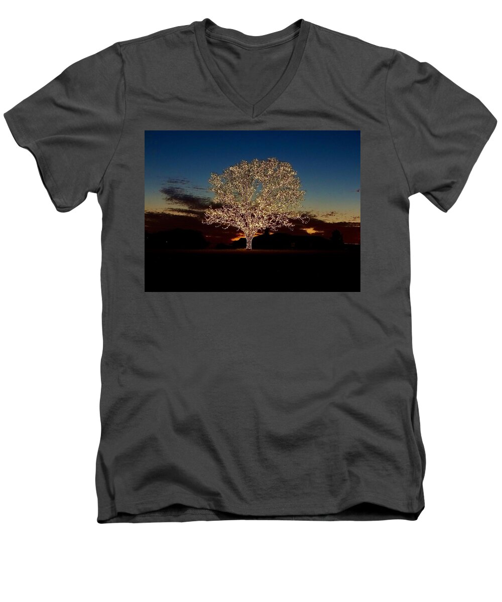 Lone Tree Men's V-Neck T-Shirt featuring the photograph OMG Tree by Doris Aguirre
