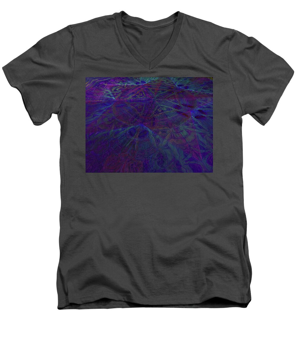 Five Sided Men's V-Neck T-Shirt featuring the painting Organica 4 by Jeremy Robinson