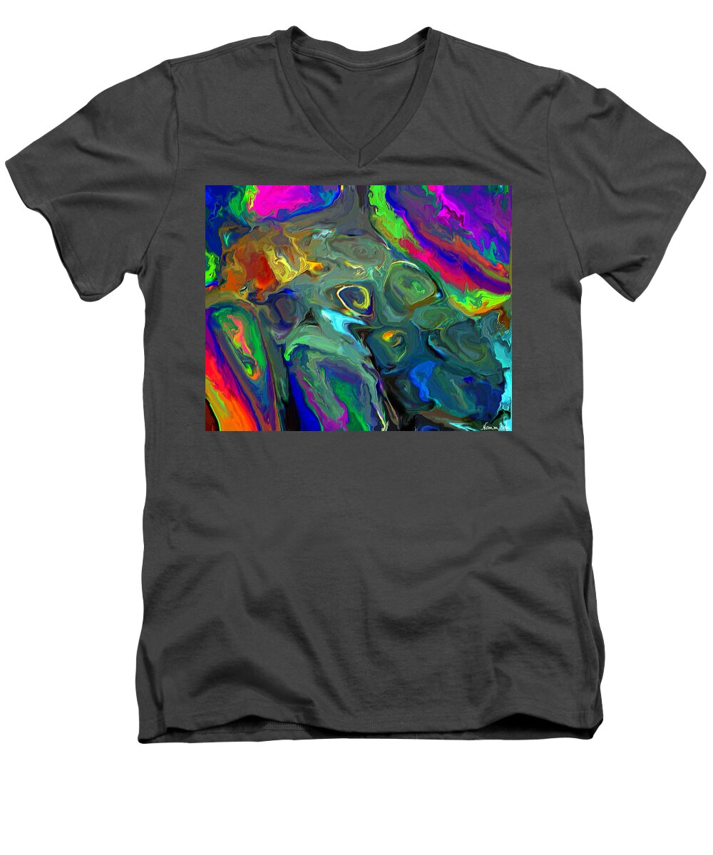  Men's V-Neck T-Shirt featuring the digital art Out of Shape by Rein Nomm