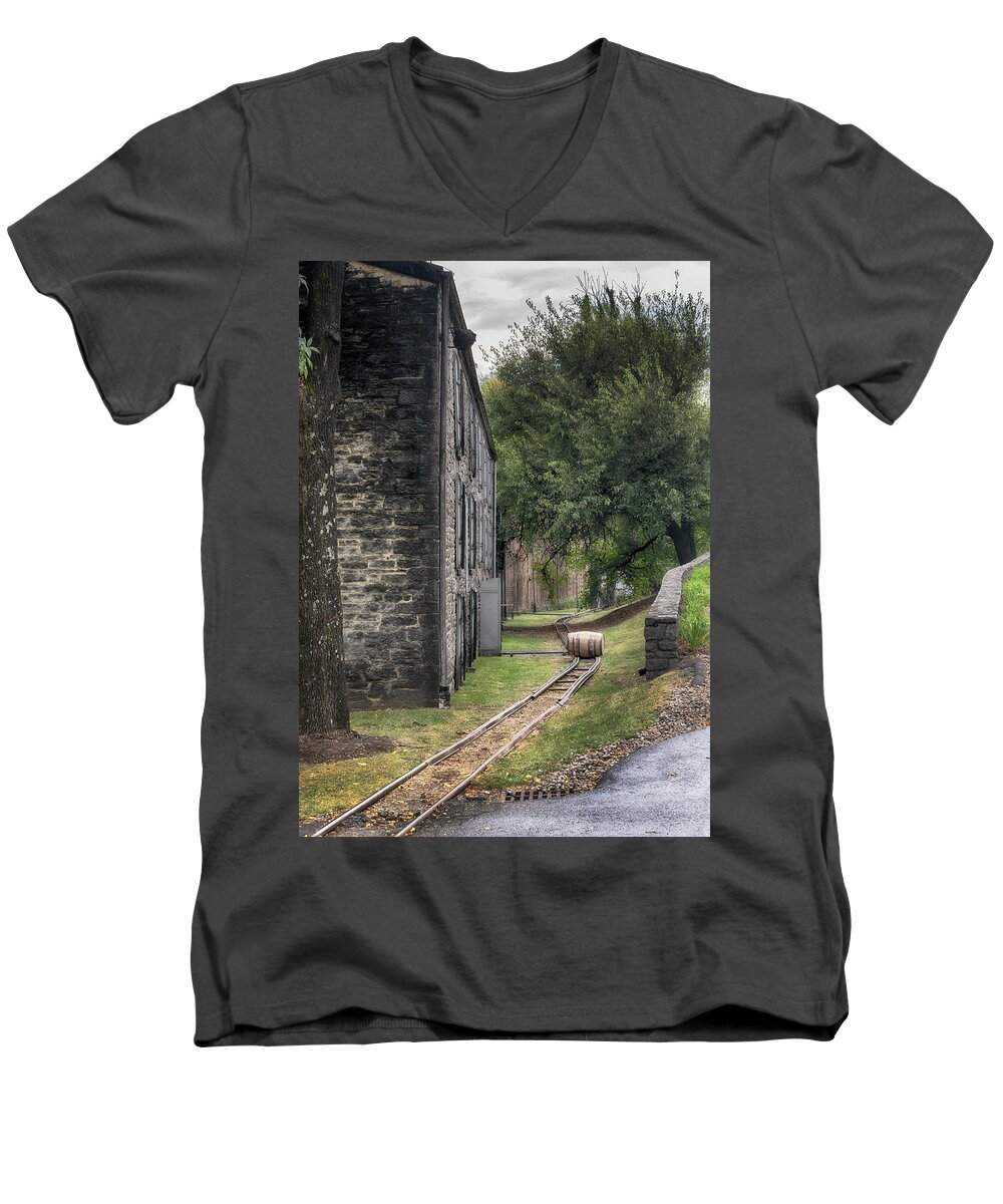 Woodford Reserve Men's V-Neck T-Shirt featuring the photograph Rolling on Down the Line by Susan Rissi Tregoning