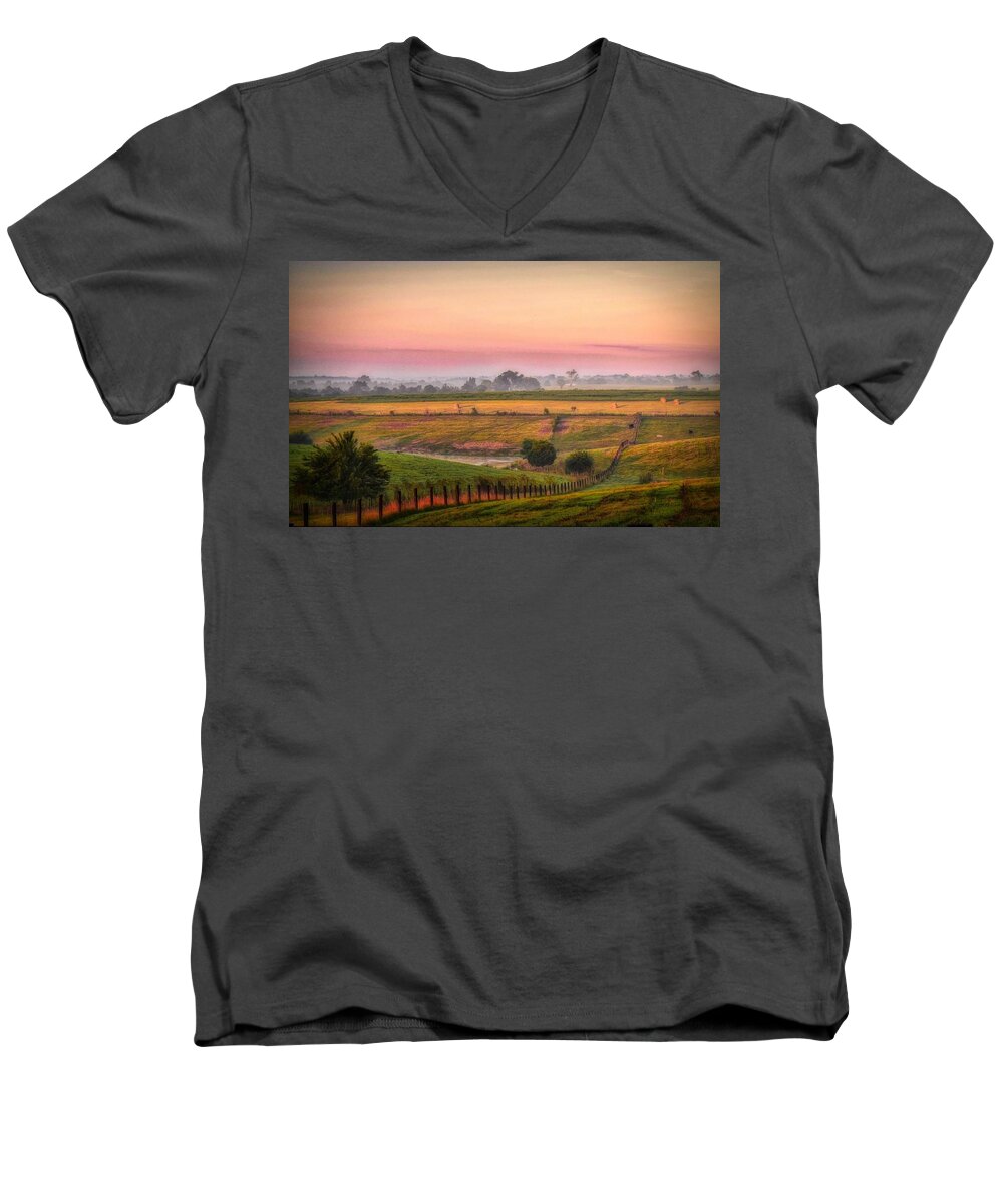 Farm Men's V-Neck T-Shirt featuring the photograph Rural Landscape by Jack Wilson