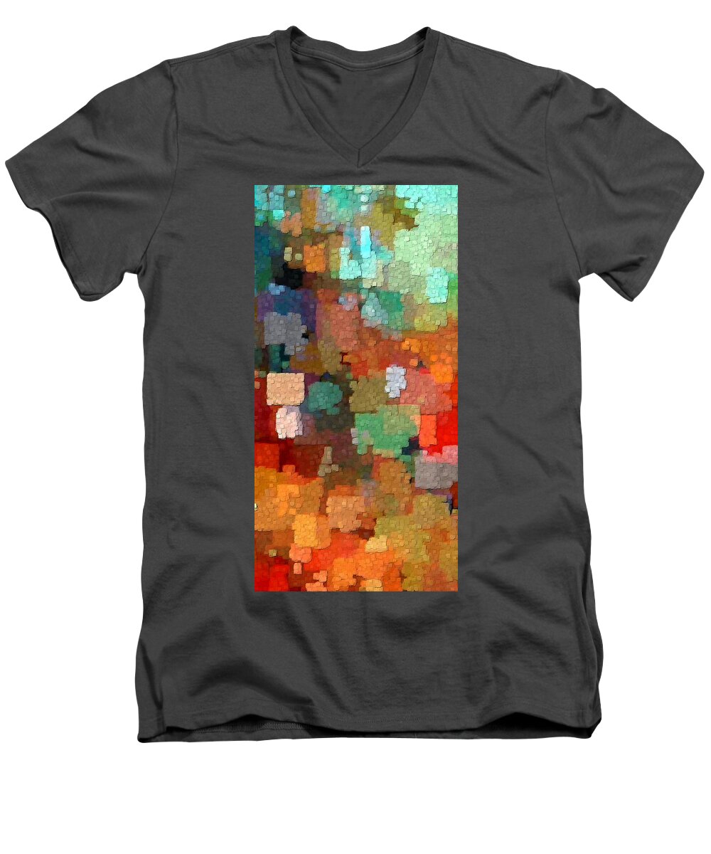 Ultra Digital Men's V-Neck T-Shirt featuring the digital art Seasons by David Manlove