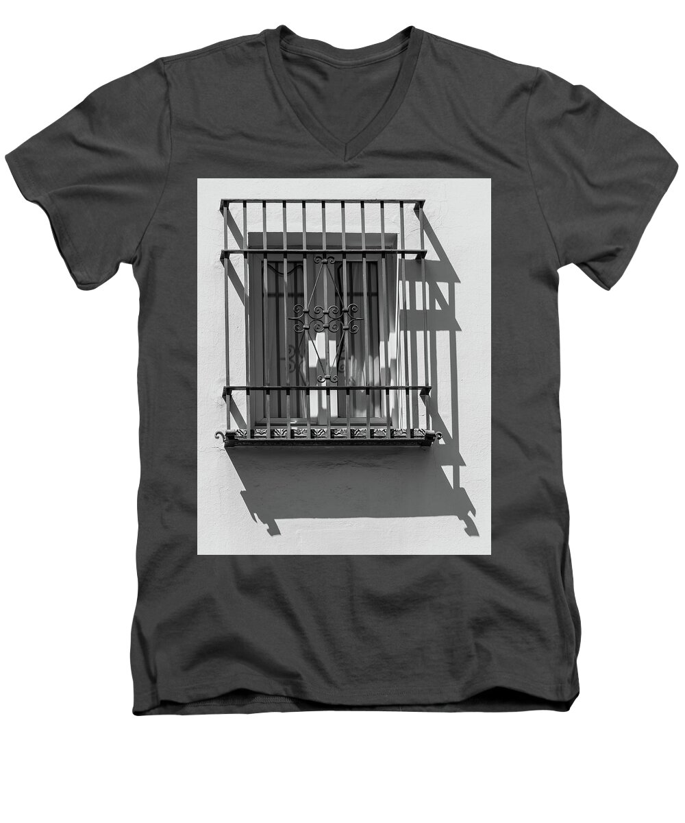 Window Men's V-Neck T-Shirt featuring the photograph Shadow Window of Spain by David Letts