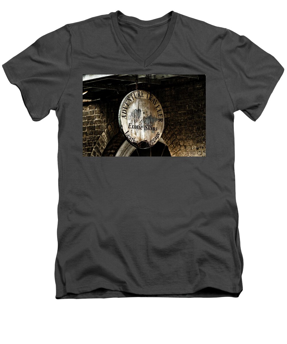 Photo Men's V-Neck T-Shirt featuring the photograph Signs of the past by Jason Hughes