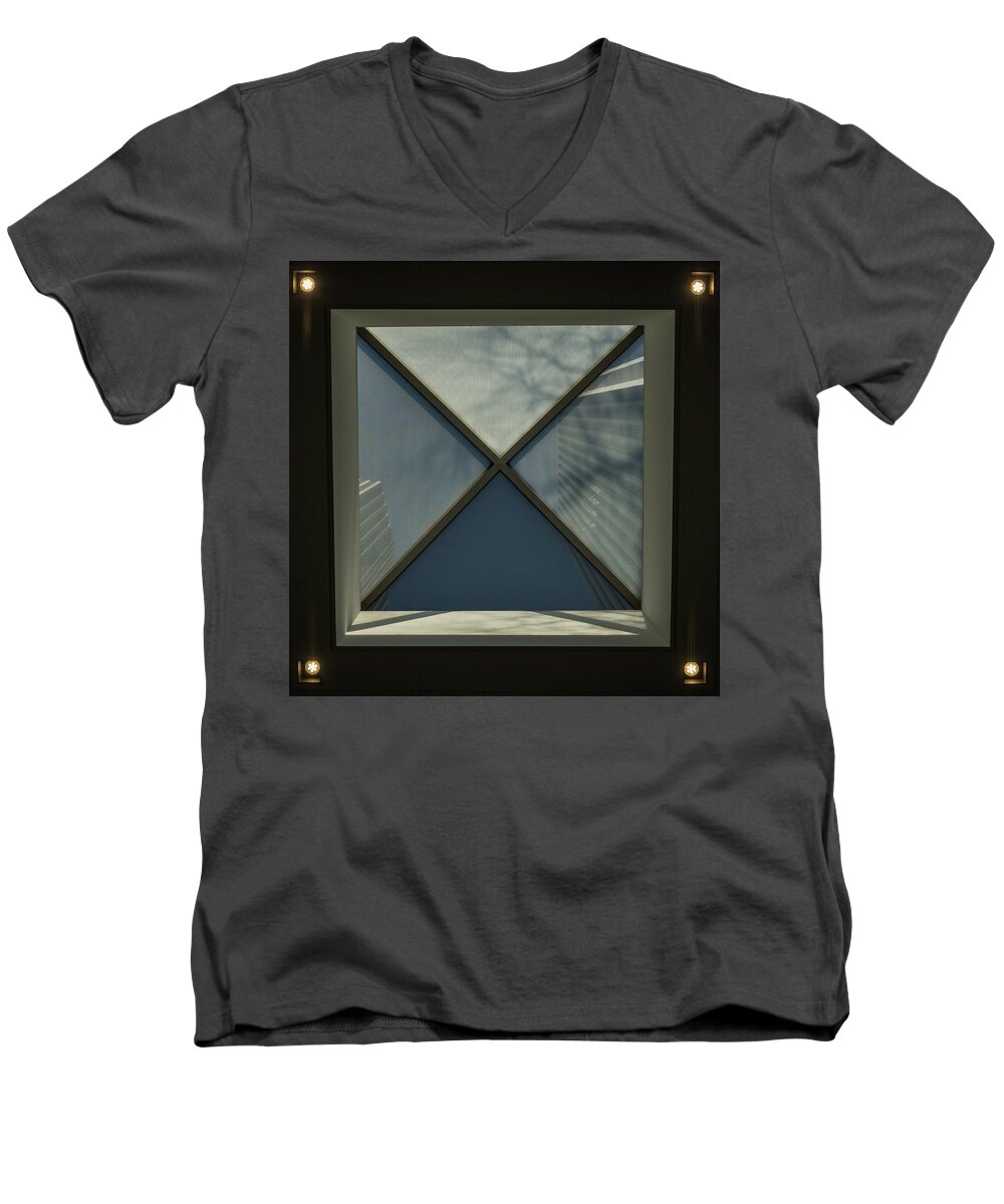Aerial View Men's V-Neck T-Shirt featuring the photograph Square by Laura Hedien