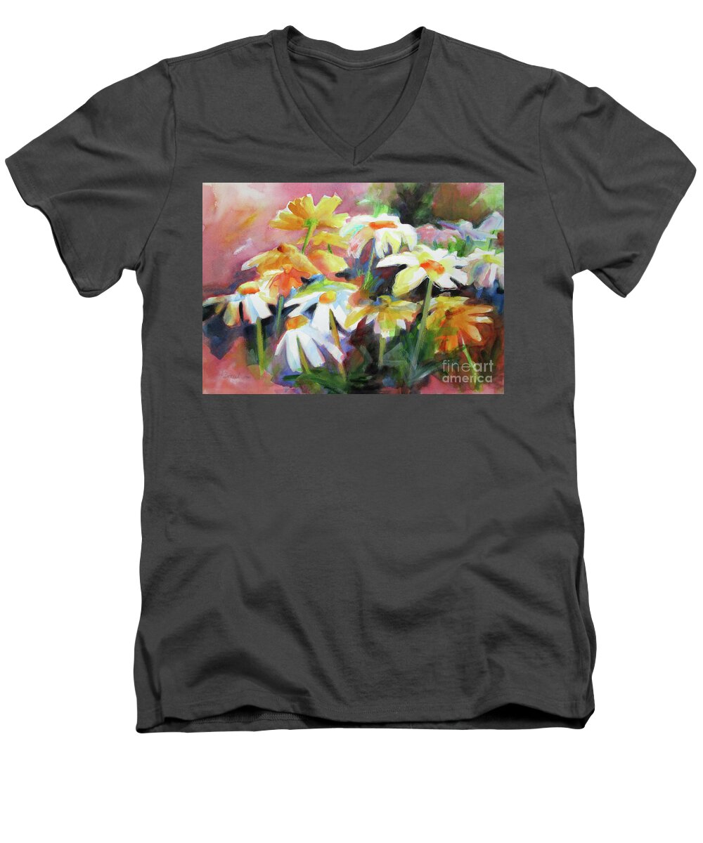 Paintings Men's V-Neck T-Shirt featuring the painting Sunnyside Up      by Kathy Braud