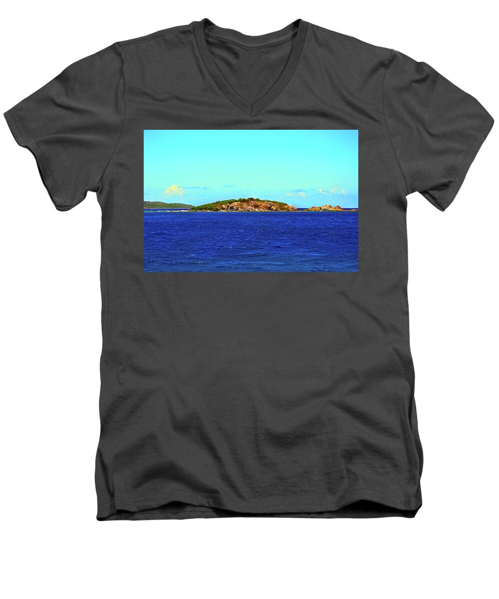 Cay Men's V-Neck T-Shirt featuring the photograph The Cay by Climate Change VI - Sales