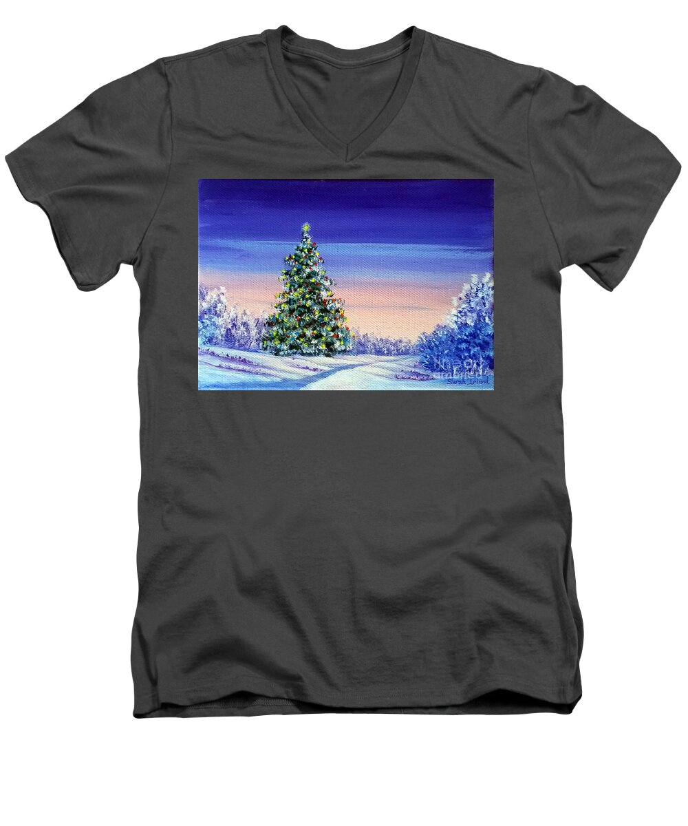 The Men's V-Neck T-Shirt featuring the painting The Discovery by Sarah Irland