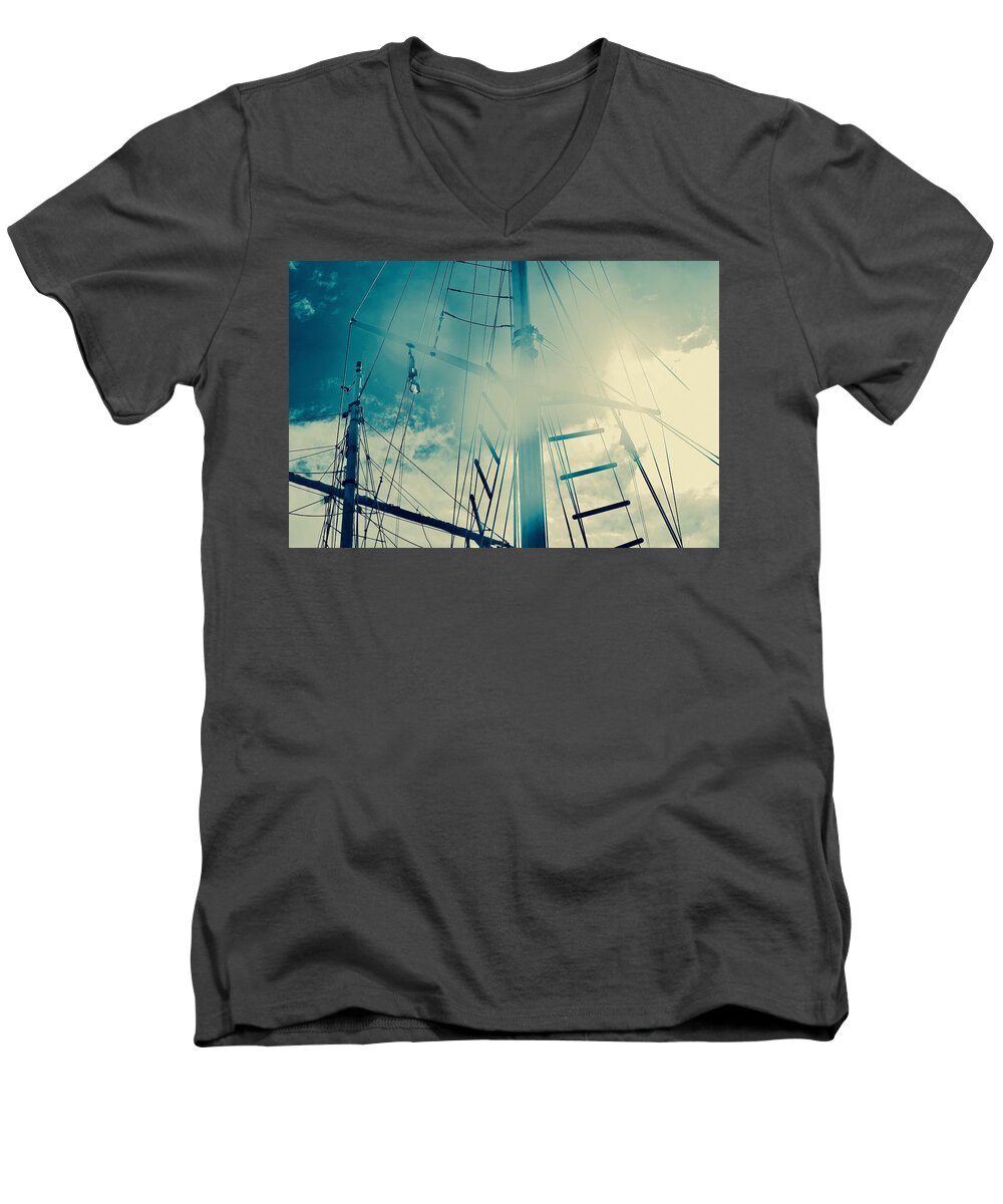The Sky Men's V-Neck T-Shirt featuring the photograph The Sky is the Limit by Debra Grace Addison