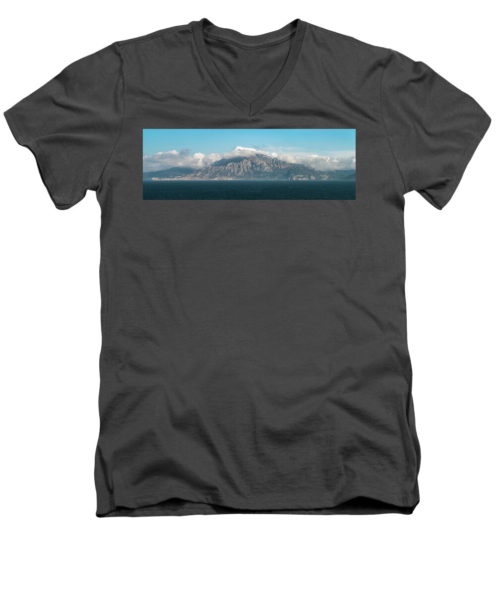 Mountain Men's V-Neck T-Shirt featuring the photograph The Southern Pillar of Hercules by William Dickman
