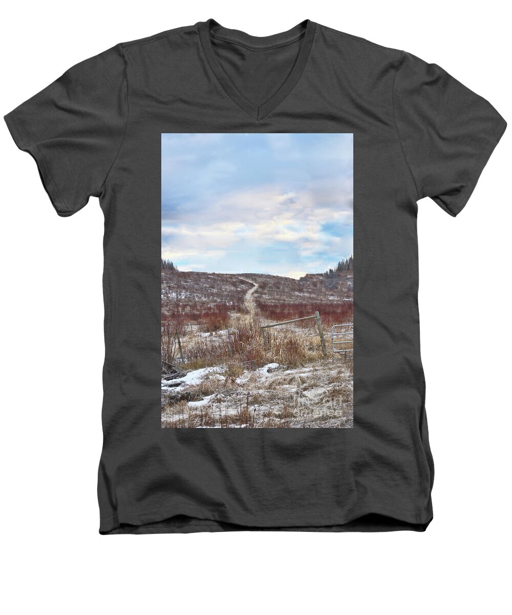 Post Men's V-Neck T-Shirt featuring the photograph The Wall by Vivian Martin