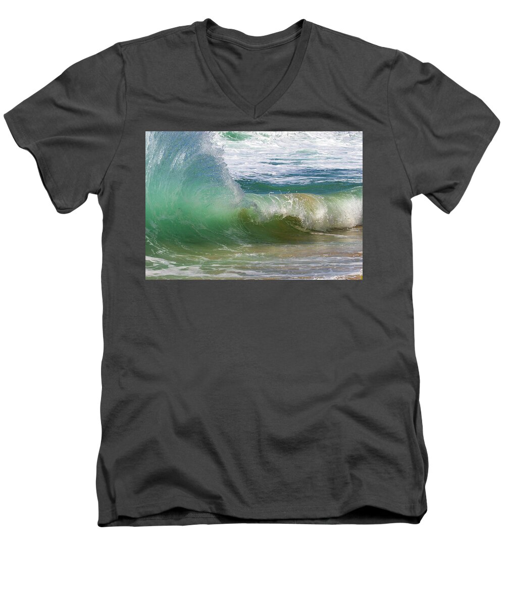 Oahu Men's V-Neck T-Shirt featuring the photograph The Wave by Anthony Jones