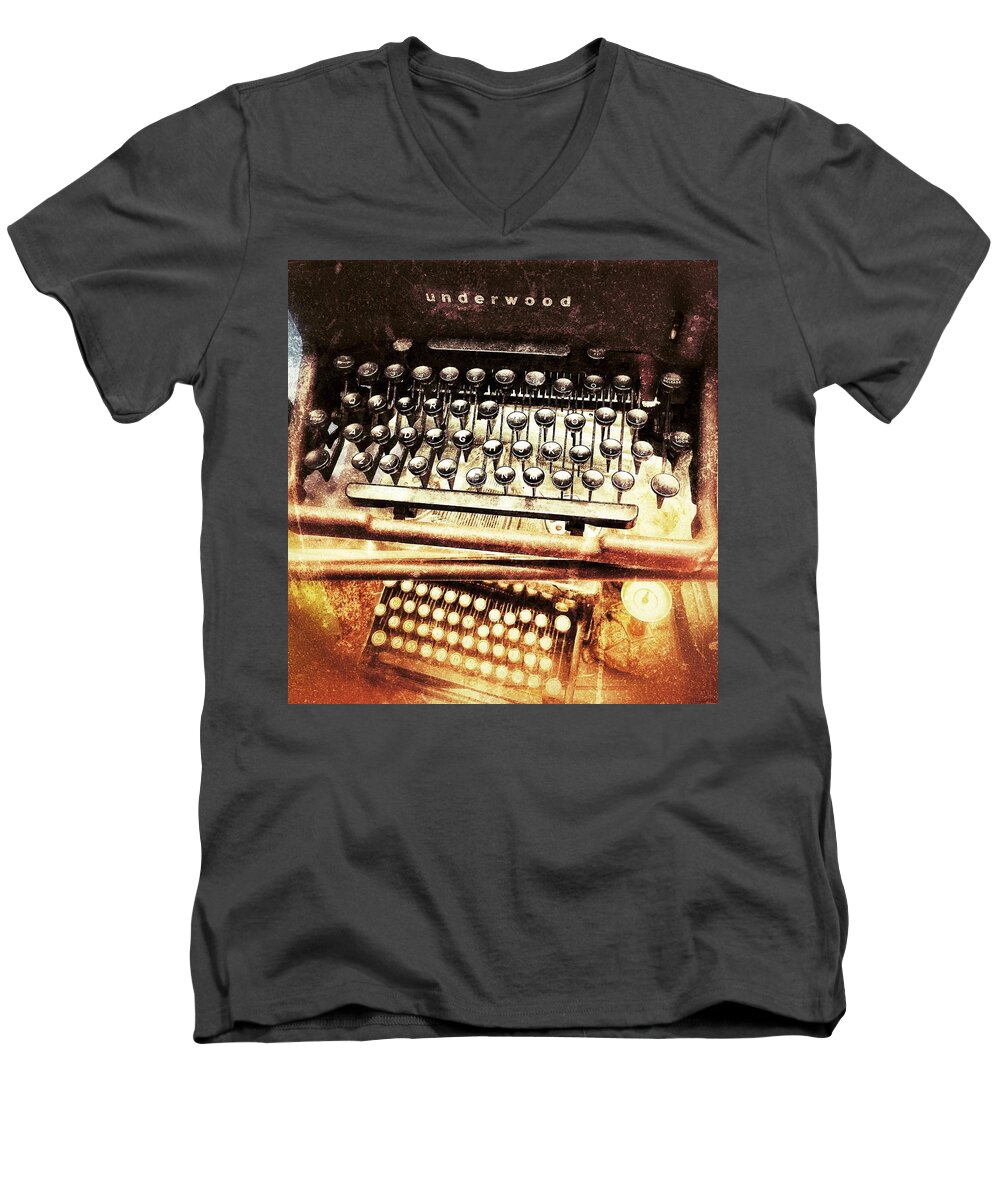  Men's V-Neck T-Shirt featuring the digital art Underwood and co by Olivier Calas