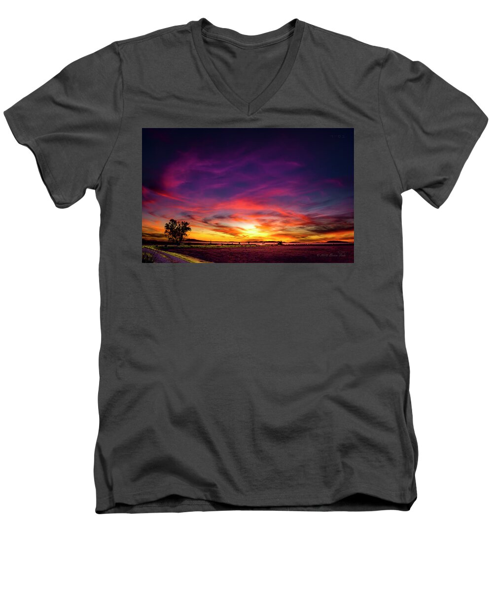 Valentines Day Men's V-Neck T-Shirt featuring the photograph Valentine Sunset by Brian Tada