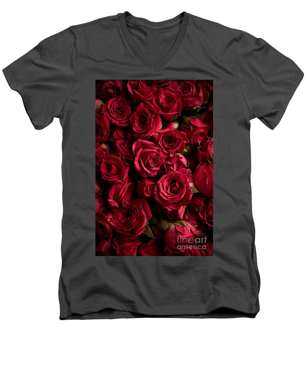 Roses Men's V-Neck T-Shirt featuring the photograph Beautiful roses #1 by Boon Mee