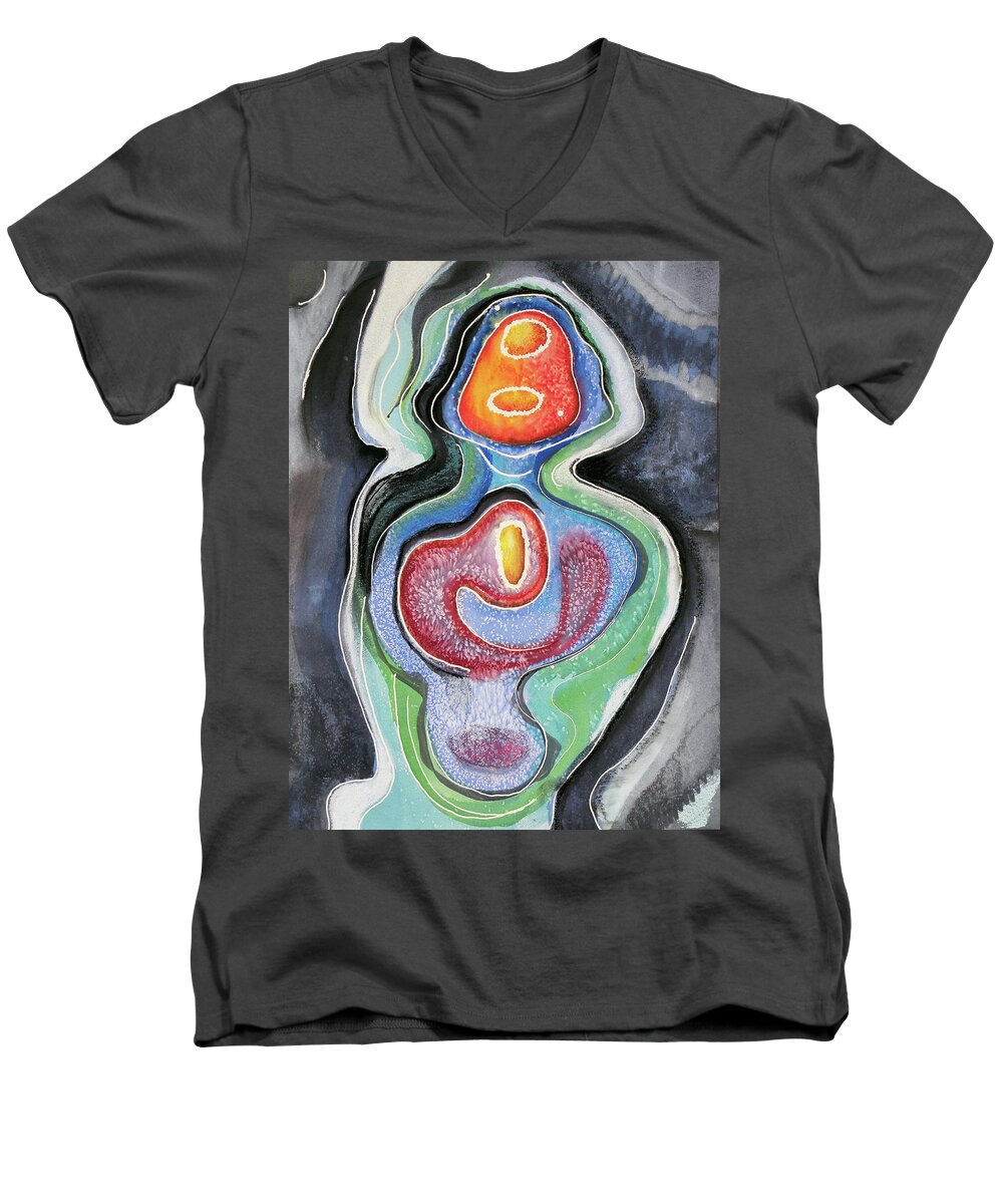 Soul Men's V-Neck T-Shirt featuring the painting Hylomorphic Soul #1 by Richard Barone