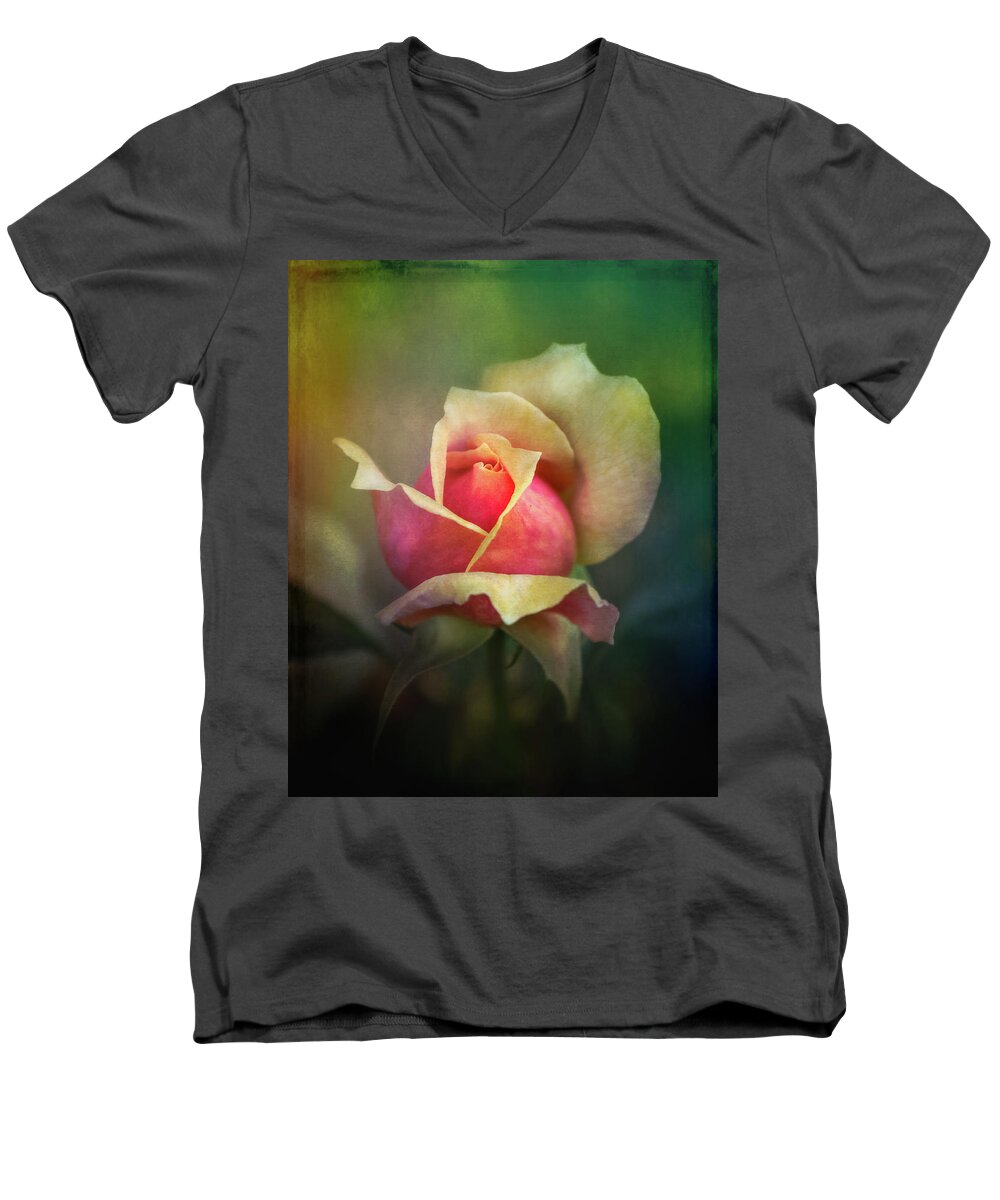 Abstract Men's V-Neck T-Shirt featuring the photograph Beautiful Rose #3 by Sue Leonard