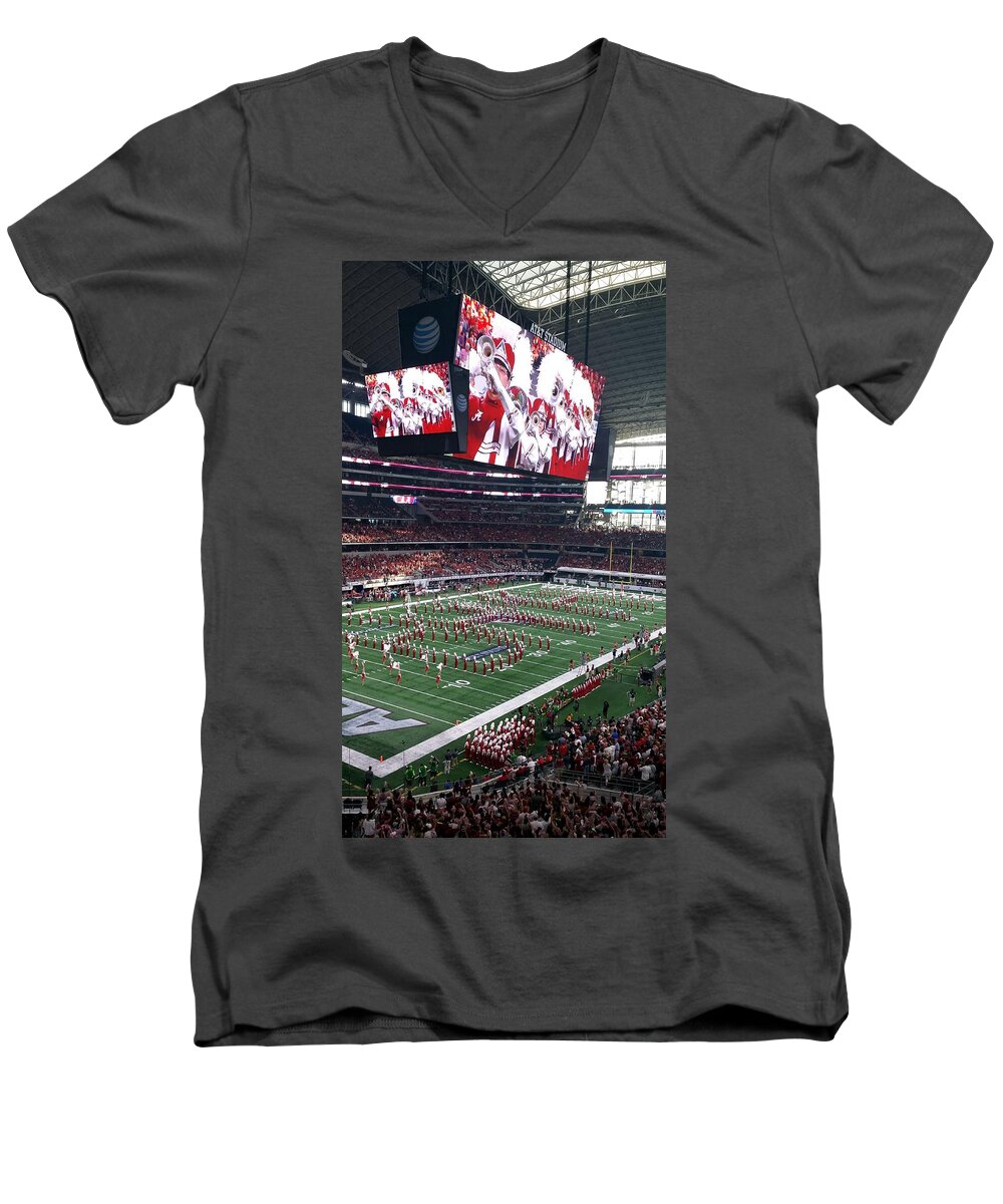 Gameday Men's V-Neck T-Shirt featuring the photograph Million Dollar Band Cowboy Stadium #3 by Kenny Glover