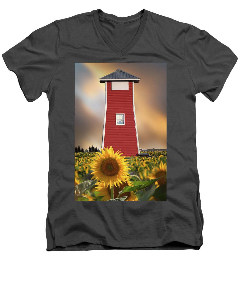 Flowers Men's V-Neck T-Shirt featuring the photograph A Storm Brewing by Laura Macky