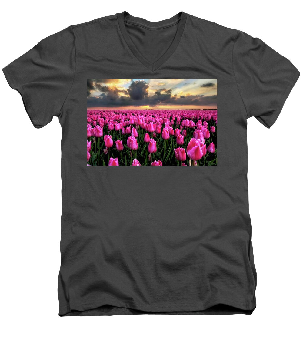 Landscape Men's V-Neck T-Shirt featuring the photograph After the rain by Jorge Maia