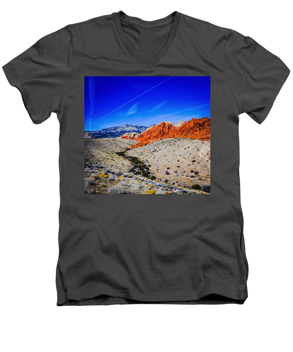  Men's V-Neck T-Shirt featuring the photograph Alien Scape 2 by Rodney Lee Williams