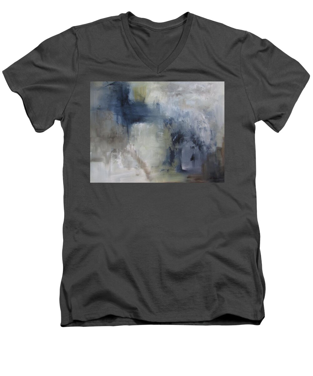Abstract Men's V-Neck T-Shirt featuring the painting All is not known by Roberta Rotunda